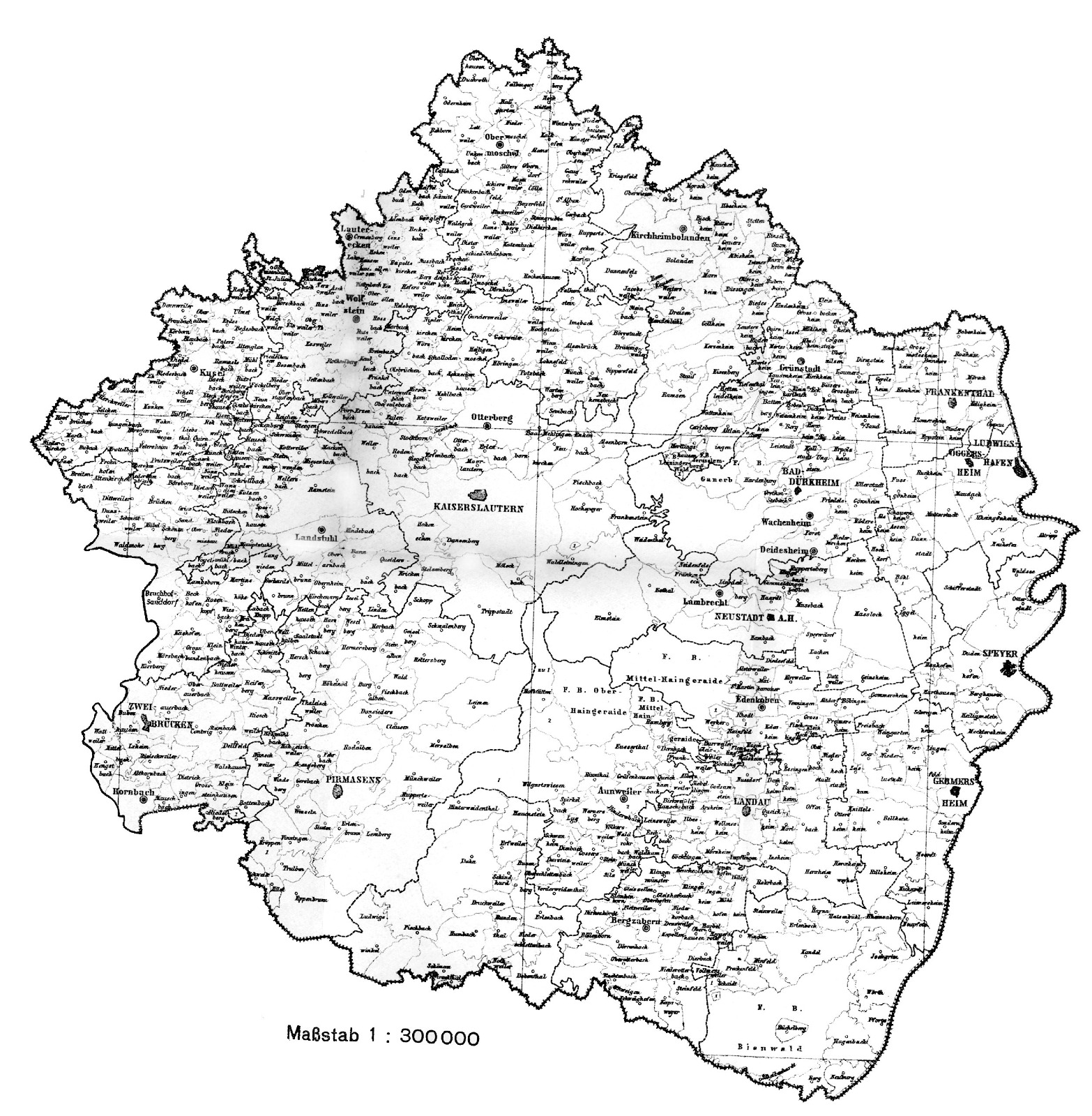 Die Pfalz im Jahr 1937: die Ortsgemeinden